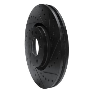 Cadillac BLS Brake Rotor (1) - Front Right - R1 Concepts - Drilled & Slotted - Black - `03-`11